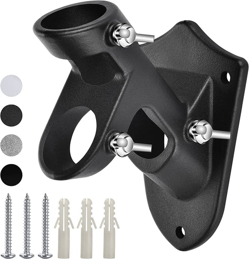 Haoridul Flag Holder Bracket, 2 Position House Flag Pole Holders, Heavy Duty Aluminum Alloy - Stainless Steel Kit - Strong and Rust Proof - 1" Inner Diameter (Matte Black-1Pack)