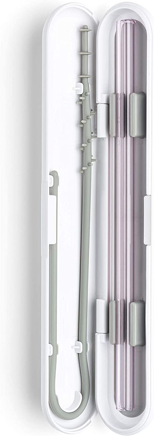 SOMA Glass Straw with Silicone Lined Travel Case and Cleaning Tool, 8-inch, Blush (501-16-01)