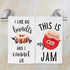 Funny Kitchen Towels, Absorbent Dish Towels with Sayings Set of 4, Waffle Kitchen Hand Towels Kit, Decorative Tea Towels, Fun Hostess Kitchen Decor, Novelty Gift for Housewarming Wedding Birthday