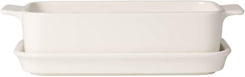 Pasta Passion Individual Lasagne Dish & Lid by Villeroy & Boch - Premium Porcelain - Made in Germany - Dishwasher and Microwave Safe -9.75 x 5.5 x 3 Inches