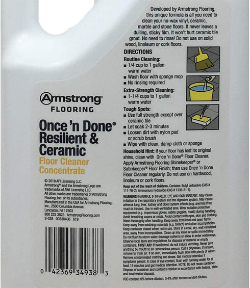 Armstrong Once'N Done Citrus Scent Floor Cleaner Liquid 64 oz.