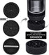 Gohfeoeo Light-Up LED Transparent Glass Seal Storage Jar with Grinder and 8x Magnifying Viewing Jar, Storage Jar and Grinding In One (Black)