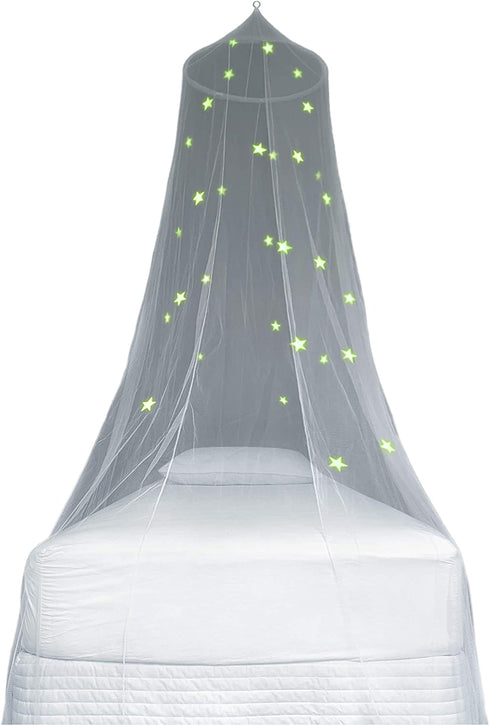 Zeke and Zoey Kids Hanging Bed Canopy for Girls Bed or Boys with Glow in The Dark Stars, The Bed Netting Stars Will Light up Your Child™s own Galaxy. Ideal Bedroom Decorative Tent