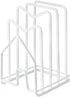 Cutting Board Rack, HLLBRC Chopping Board Organizer Stand Holder Rack, Dishes Plates Pot Pan Lids Rack Organizer for Kitchen Cabinet Countertop (white)