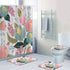 RLHHUG Budding Flowers Bathroom Shower Curtain Sets for Bathroom Decor Spring, Bath Curtains Hotel Decorative 72×72In with Hooks, Toilet Mat and Lid Cover ¦