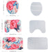 RLHHUG Budding Flowers Bathroom Shower Curtain Sets for Bathroom Decor Spring, Bath Curtains Hotel Decorative 72×72In with Hooks, Toilet Mat and Lid Cover ¦