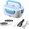 Electric Lunch Box Food Warmer Heater for Car and Home with Removable 304 Stainless Steel Storage Container Warming Bento 2 in 1 Car 12V/24V and Home Use 110V (Blue)