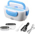 Electric Lunch Box Food Warmer Heater for Car and Home with Removable 304 Stainless Steel Storage Container Warming Bento 2 in 1 Car 12V/24V and Home Use 110V (Blue)