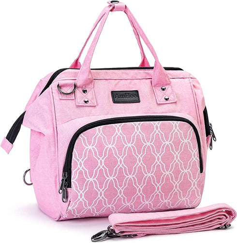 AmHoo Lunch Bag for women Lunch Boxes Insulated Leak-proof Meal Prep Cooler Tote Bag Double YKK Zippers Waterproof Pink