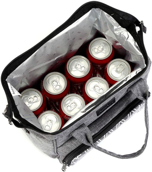 AmHoo Lunch Bag for women Lunch Boxes Insulated Leak-proof Meal Prep Cooler Tote Bag Double YKK Zippers Waterproof Pink