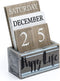 Gaobei Perpetual Calendar Wooden Calendar Blocks Vintage Wood Block Calendar for Home Office Desk Accessories Week Month Date Display (Happy Life)