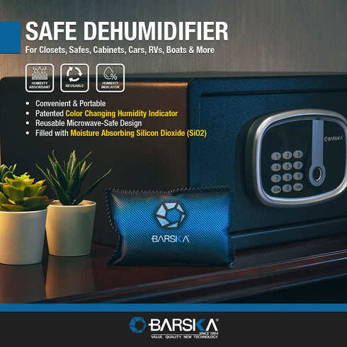 BARSKA Safe Moisture Absorber Dehumidifier for Home Closets, Safes, and Cars , Blue