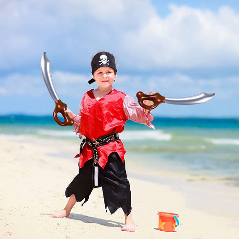 Rcanedny 20 Pieces Inflatable Pirate Sword Halloween Pirate Balloons Pirate Sword Toys for Party Supplies Halloween Theme Party Favours Decorations
