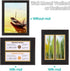 Space Art Deco, 8.5x11 for Business License Frame, Black Over Gold Double Mat with Two 4x9 Business License Openings, Easel Stand, Sawtooth Hanger (Dark Brown Textured)