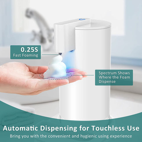 Touchless Automatic Foaming Soap Dispenser: YISH Electric Countertop Soap Dispenser Rechargeable Hands-Free Soap Dispenser Infrared Motion Sensor Non-Touch Foam Soap Dispenser for Bathroom & Kitchen