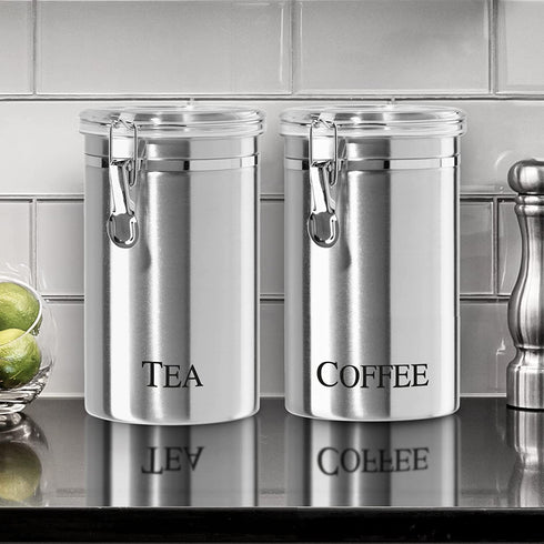 Oggi Coffee Canister, 5" x 7.75", Stainless Steel