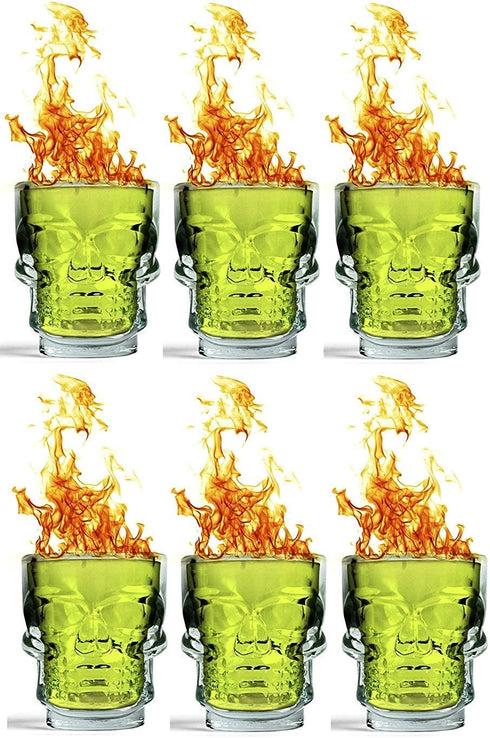 King International 1.5 Oz Shot Glass , Skull Face Heavy Base Shot Glass Set, Whiskey Shot Glass 6-Pack Perfect for Wine Tasting, Tequila, Shooter, Cocktail Pourer, Jigger-clear glass shot glasses-60ml