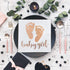 Trgowaul 100 Pack Baby Girl Shower Napkin Rose Gold Baby Girl Letters and Baby Footprint Pattern Beverage Napkins 3-Ply White Paper Cocktail Napkins for Girl Baby Shower Party