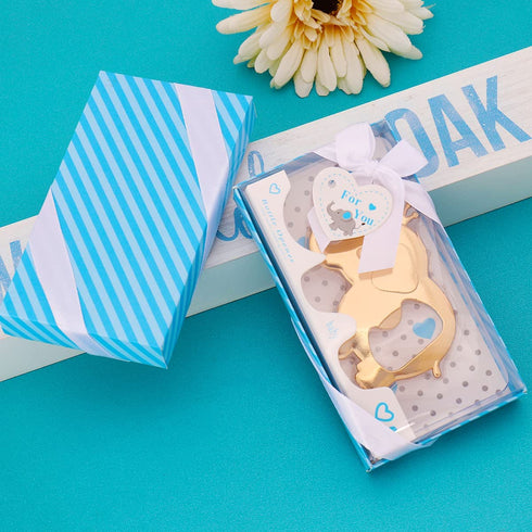 16 Pack Elephant Theme Baby Showers Party Favors Bottle Opener Party Favor for Guests Elephant Bottle Opener Girl Baby Shower Souvenirs Birthday Bridal Shower Wedding Favor Gift (Blue, 16)