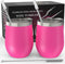 CHILLOUT LIFE Stainless Steel Wine Tumblers 2 Pack 12 oz - Double Wall Vacuum Insulated Wine Cups with Lids and Straws Set for Coffee, Wine, Cocktails - Hot Pink
