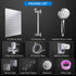 Shower Head Combo,10 Inch High Pressure Rain Shower Head with 11 Inch Adjustable Extension Arm and 5 Settings Handheld Shower Head Combo,Powerful Shower Spray Against Low Pressure Water with Long Hose