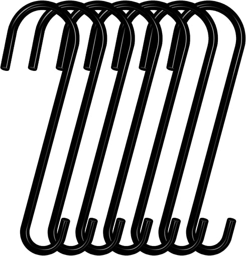 FEED GARDEN 12 Inch Metal Hanging S Hooks, 6 Pack Rust Resistant Tree Branch Hook for Outdoor Bird Feeders and Houses, Planters, Lanterns, 1/5 Inch Diameter
