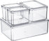Set of 4 Fridge Storage Bins,Stackable Kitchen Pantry Cabinet, Freezer Food Organizer Box with Lid,Clear Plastic BPA Free Food Container for Kitchen Countertops, Refrigerator