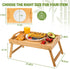 Bamboo Bed Tray,Breakfast Tray with Folding Legs Serving Tray with Carrying Handles Portable Lap Tray Lightweight Decorative Tray Food Tray for Breakfast in Bed,Reading or Working (17.1 Inch)