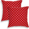 Cackleberry Home Red and White Polka Dot Fabric Decorative Square Throw Pillow Case Covers 22 x 22 Inches, Set of 2