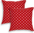 Cackleberry Home Red and White Polka Dot Fabric Decorative Square Throw Pillow Case Covers 22 x 22 Inches, Set of 2
