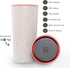 Circular & Co. Travel Mug (16oz) - The World's First Reusable Mug Made from Recycled Coffee Cups, 100% Leak-Proof, Sustainable & Insulated, Sunset Coral