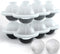 LiyuanQ Ice Cube Trays 2 Pack Large Silicon Ice Cubes Mold 2-Inch Ice Ball Maker Round Ice Mold with Funnel and Lid, Easy-Release, No Leakage, for Whiskey, Cocktail, Juice, Party (Black & Grey)