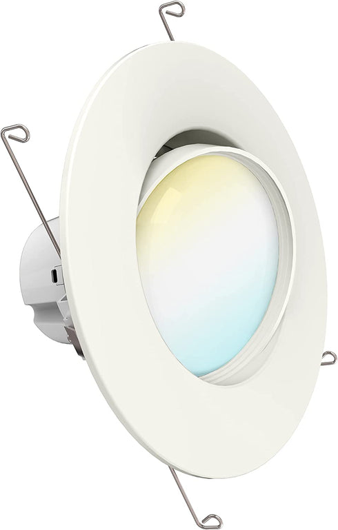 Sunco Lighting 1 Pack 5/6 Inch LED Recessed Downlight, Gimbal, Selectable Light, 5 Colors (2700K/3000K/3500K/4000K/5000K), 12W=60W, Dimmable, Adjustable, Damp Rated, Simple Installation UL