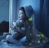 Greenco Kids Fleece Glow in The Dark Throw Blanket Fuzzy Throw Blanket Soft Warm Ultra Luxurious Receiving Blanket (48" x 60" Gray)