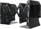 PROWOHO Adjustable Book Ends, Bookends with Removable Pen Holder for Office, Shelves, Desktop File Organizer, Kitchen, School Library and Home, Black
