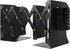 PROWOHO Adjustable Book Ends, Bookends with Removable Pen Holder for Office, Shelves, Desktop File Organizer, Kitchen, School Library and Home, Black