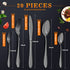 SoulFox Matte Black Silverware Set,20-Piece Flatware Cutlery Set in Ergonomic Design Size and Weight, Stainless Steel Flatware Set for 4.Used for Home and Restaurant, Dishwasher Safe(Black)