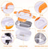 Electric Lunch Box Food Heater Warmer 2 in 1 for Home Office 110V and Car 12V 40W Use Include 1.5L Removable Stainless Steel Container Spoon and 2 Compartments(Orange)