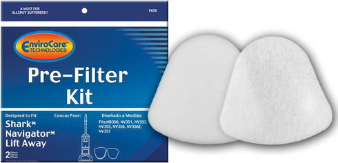 EnviroCare Premium Replacement Vacuum Cleaner Filters made to fit Shark Navigator Lift-Away NV350, NV351, NV352, NV355, NV356, NV356E, NV357 Pre-Filter Kit (1 Foam and 1 Felt Filter)