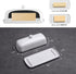 Nucookery White Porcelain Butter Dish - Clean Table Design - Ceramic Butter Dish with Lid for Countertop with Raised Non-Slip Strip - Holds 1 Standard Butter Stick - Easy to Clean & Dishwasher Safe