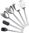 Cooking Spoon, Berglander 6 Pieces Spatula Set Stainless Steel, Metal Spatula, Serving Spoon, Kitchen Tools Set Non-Stick And Heat Resistant, Dishwasher Safe, Easy to Clean (6 Packs)