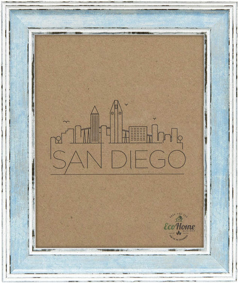 Picture Frame 8x10 Distressed Blue - Mount Desktop Display, Frames by EcoHome