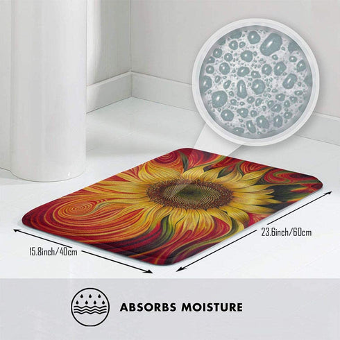 Granbey Custom Doormats Art Sunflowers Entrance Mat Floor Rug Indoor/Outdoor/Front Door/Bathroom Mats Rubber Non Slip