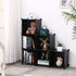 ANWBROAD Cube Storage Organizer 6-Cube Closet Organizers and Storage DIY Modular Plastic Closet Cabinet Book Shelf Cubes Organizer Storage Shelving for Home Bedroom Office Living Room Black ULCS006B