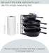 Heavy Duty Pan Organizer, 5 Tier Rack - Holds up to 50 LB - For Cast Iron Skillets, Griddles and Shallow Pots - Durable Steel Construction - Space Saving Kitchen Cabinet Storage - No Assembly Required