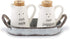 Mud Pie Farmhouse Inspired Ceramic Aluminum Salt and Pepper Caddy Set, One size, White
