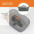 Casabella Cleaning Handle Bucket, Rectangular Storage Caddy, Graphite, 1.85 gallons (7 liters), Gray and Orange