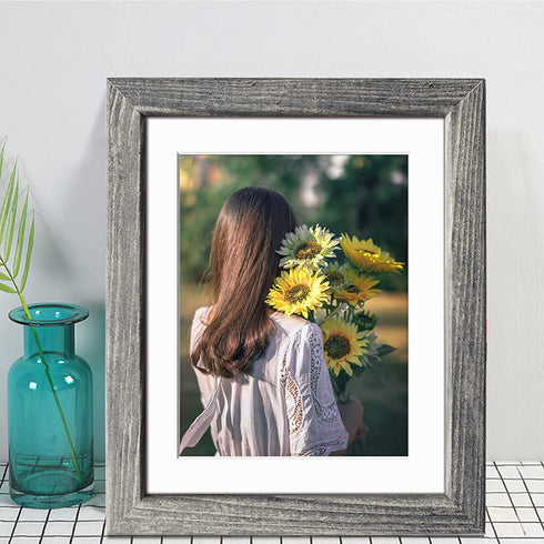 Edenseelake 8x10 Picture Frame Set of 4, Rustic Photo Frame for Tabletop or Wall Decoration, Grey