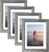Edenseelake 8x10 Picture Frame Set of 4, Rustic Photo Frame for Tabletop or Wall Decoration, Grey
