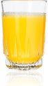 Vikko 9 Ounce Drinking Glasses: Highball Kitchen Glassware - For Orange Juice, Water, Soda, etc. -Thick and Durable - Sculpted Lines Design - Dishwasher Safe Set of 12 Crystal Clear Glass Cups